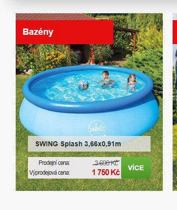 SWING Splash 3,66x0,91m - Mountfield akcniletaky.com