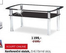 Konferenční stolek, čiré/černé sklo - ASKO akcniletaky.com