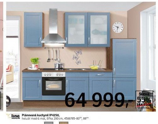 Plánovaná kuchyně IP4250, holubí modrá mat - ASKO akcniletaky.com