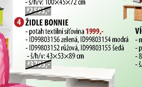 ŽIDLE BONNIE 4 - IDEA nábytek akcniletaky.com
