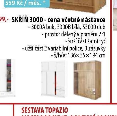 SKŘÍŇ 3000 (včetně nástavce) - IDEA nábytek akcniletaky.com