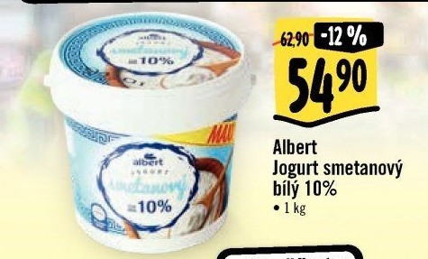 Bílý jogurt smetanový Albert