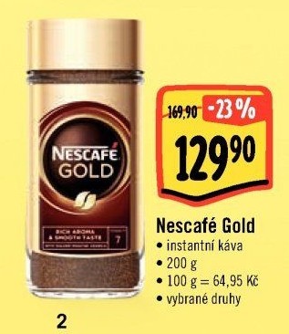 Instantní kávy Nescafé Gold
