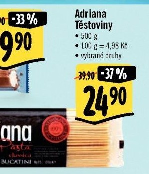 Těstoviny semolinové Adriana