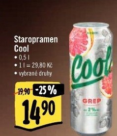 Pivo ochucené Staropramen Cool