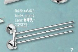 Držák ručníků trojitý, otočný - UNI HOBBY akcniletaky.com