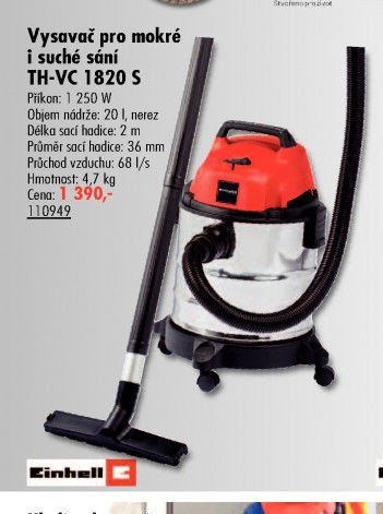 Vysavač pro mokré i suché sání TH-VC 1820 S - UNI HOBBY akcniletaky.com