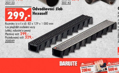 Odvodňovací žlab Hexaself - UNI HOBBY akcniletaky.com