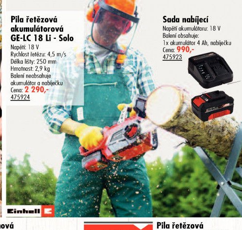 Pila řetězová akumulátorová GE-LC 18 Li - Solo - UNI HOBBY akcniletaky.com