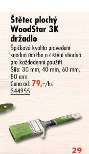 Štětec plochý WoodStar 3K držadlo - UNI HOBBY akcniletaky.com