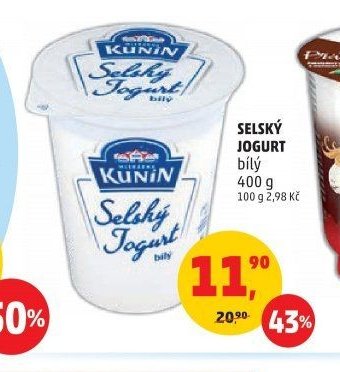 Selský jogurt bílý Kunín