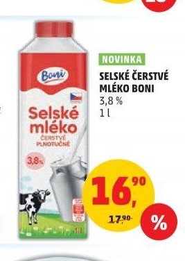 Selské čerstvé mléko Boni