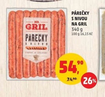 PÁREČKY S NIVOU NA GRIL