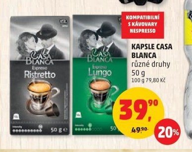 Kapsle Casa Blanca různé druhy 50 g