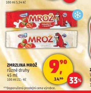 Zmrzlina Mrož různé druhy 45 ml