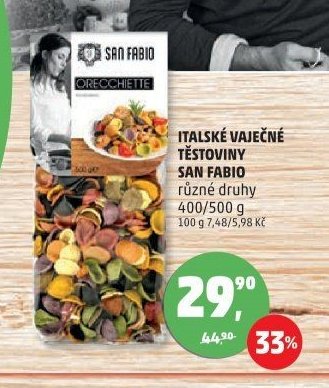 ITALSKÉ VAJEČNÉ TĚSTOVINY SAN FABIO různé druhy