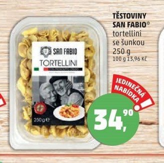 TĚSTOVINY SAN FABIO tortellini se šunkou