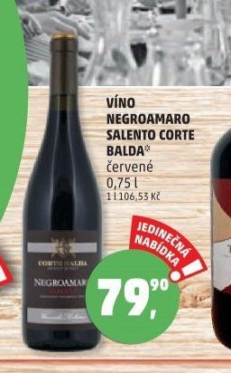 VÍNO NEGROAMARO SALENTO CORTE BALDA
