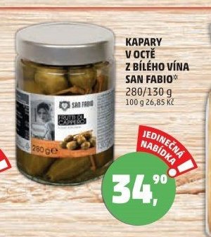 KAPARY V OCTĚ Z BÍLÉHO VÍNA SAN FABIO