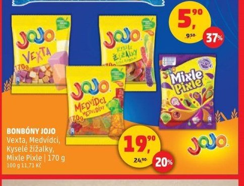Bonbóny JoJo Vexta, Medvídci, Kyselé žížalky, Mixle Pixle 170 g