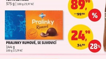 PRALINKY RUMOVÉ, SE SLIVOVICÍ 144 g