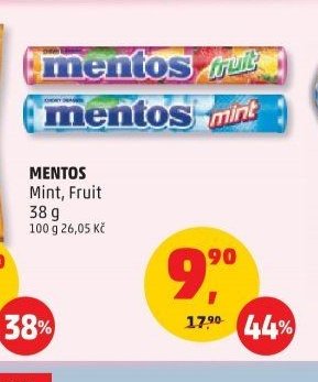 MENTOS Mint, Fruit 38 g