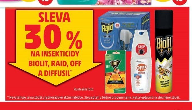 Insekticidy Biolit, Raid, Off a Diffusil