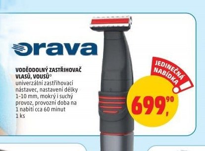 Voděodolný zastřihovač vlasů, vousů Orava