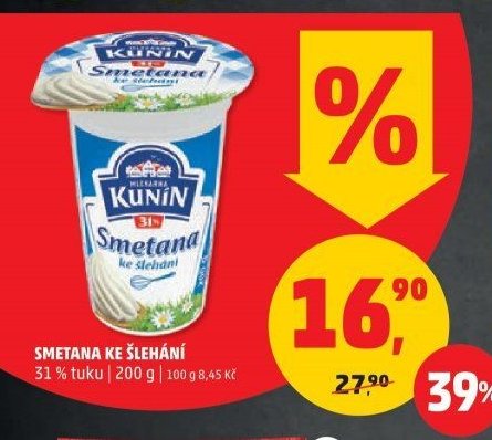 SMETANA KE ŠLEHÁNÍ 31 % tuku | 200 g