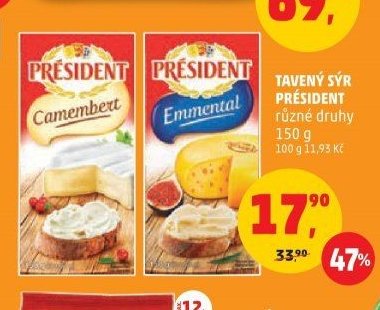 Tavený sýr Président