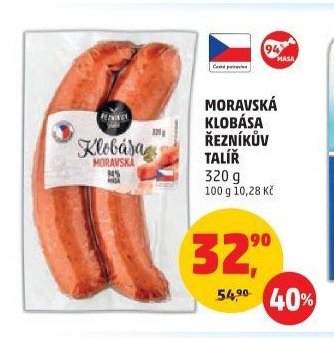 MORAVSKÁ KLOBÁSA ŘEZNÍKŮV TALÍŘ