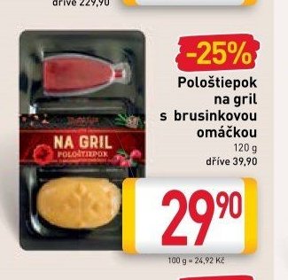 Pološtiepok na gril s brusinkovou omáčkou