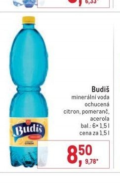 Budiš minerální voda ochucená