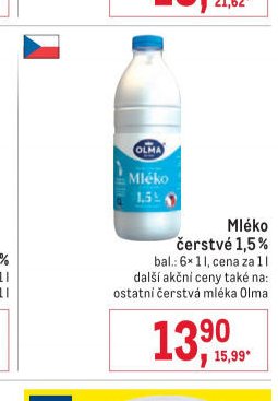 Mléko čerstvé 1,5 %