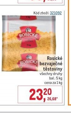 Rosické bezvaječné těstoviny