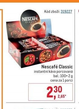 Nescafé Classic instantní káva porcovaná