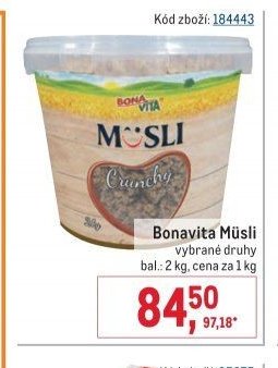 Bonavita Müsli vybrané druhy