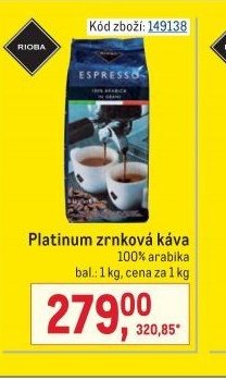 Platinum zrnková káva