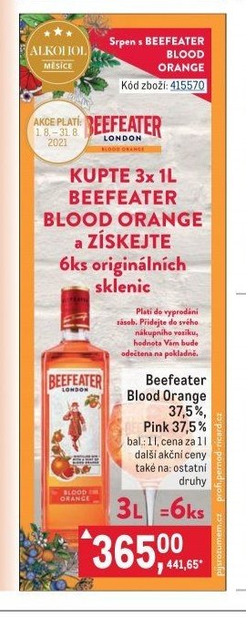 Beefeater Blood Orange 37,5%, Pink 37,5%