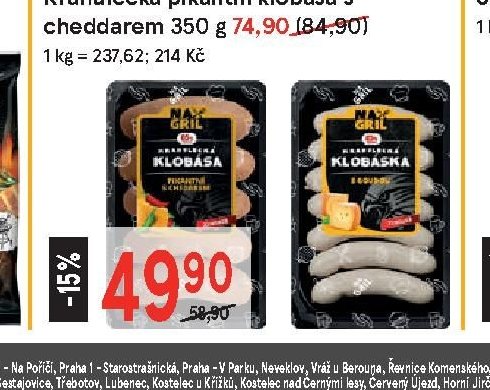Krahulecká klobása s goudou 210 g