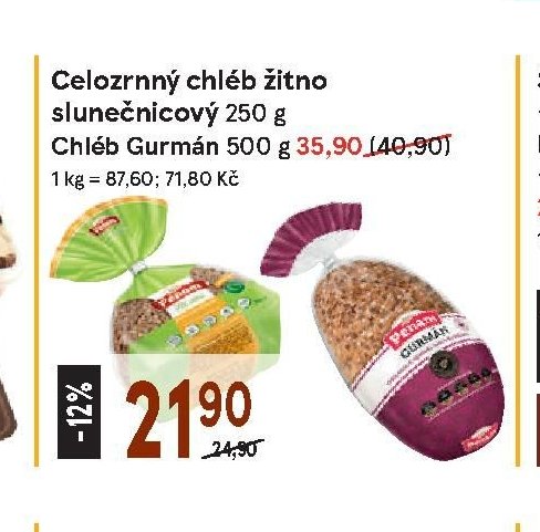 Celozrnný chléb žitno slunečnicový, Chléb Gurmán
