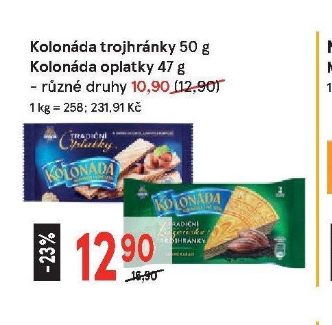 Kolonáda trojhránky, Kolonáda oplatky