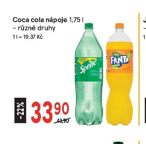 Coca cola nápoje 1,75 l
