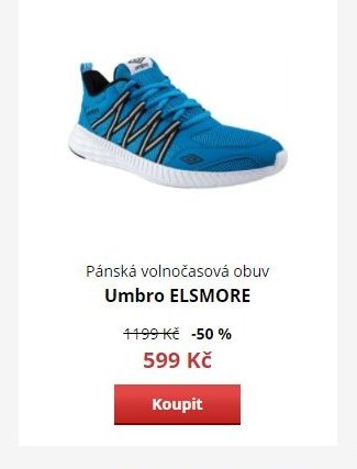 Pánská volnočasová obuv Umbro ELSMORE