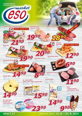 akční leták ESO MARKET 11.8.2021-22.8.2021