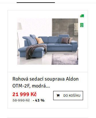 Rohová sedací souprava Aldon OTM-2F, modrá... - ASKO akcniletaky.com