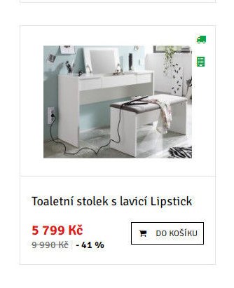 Toaletní stolek s lavicí Lipstick - ASKO akcniletaky.com