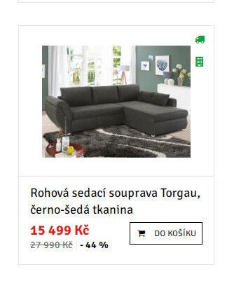 Rohová sedací souprava Torgau, černo-šedá tkanina - ASKO akcniletaky.com