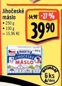 Máslo Jihočeské Madeta