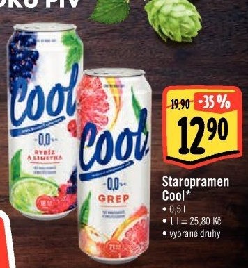 Nealkoholické pivo ochucené Staropramen Cool